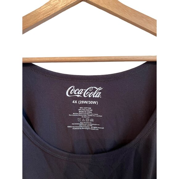 Coca-Cola Enjoy Graphic Tee Black Women's Size 4X Short Sleeve Gray Soda Tee - Picture 3 of 5